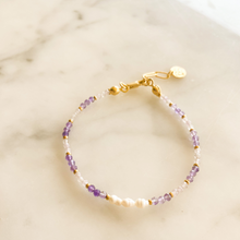 Load image into Gallery viewer, Lily Natural Pearl Amethyst Bracelet