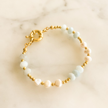 Load image into Gallery viewer, Odette Aquamarine & Pearl Bracelet