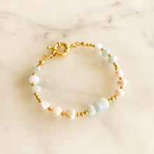 Load image into Gallery viewer, Odette Aquamarine & Pearl Bracelet