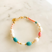 Load image into Gallery viewer, Teddy Coral & Pearl & Turquoise Bracelet