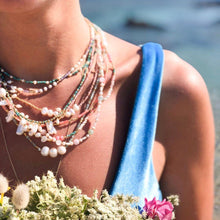 Load image into Gallery viewer, Kia Aquamarine & & Heliodor & Pink Quartz & Lila Amethyst & Coral Necklace
