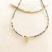 Load image into Gallery viewer, Aspira Single Topaz Mini Charm Sodalite Necklace