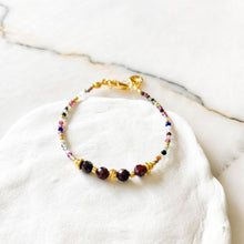 Load image into Gallery viewer, Avena Tourmaline Garnet Silver Bracelet