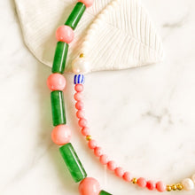 Load image into Gallery viewer, Sea Breeze Pearl, Coral & Turquoise Necklace