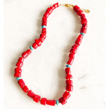 Load image into Gallery viewer, Bonfire Coral & Turquoise Necklace