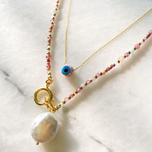 Load image into Gallery viewer, Nile Silver Chain Necklace | 0.5 cm Evil Eye Bead