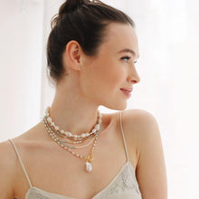 Load image into Gallery viewer, Lulu Natural Stone & Baroque Pearl Necklace | Double Trouble Collection
