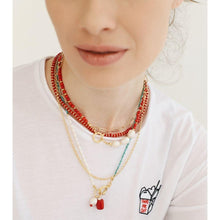 Load image into Gallery viewer, Eleni Turquoise & Coral & Pearl Necklace | Double Trouble