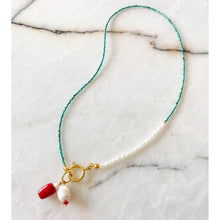 Load image into Gallery viewer, Eleni Turquoise & Coral & Pearl Necklace | Double Trouble