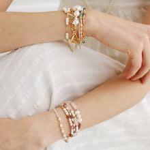 Load image into Gallery viewer, Loretta Natural Pearl Rose Quartz Bracelet