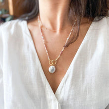 Load image into Gallery viewer, Isabelle Natural Stone & Baroque Pearl Necklace | Double Trouble Collection