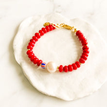 Load image into Gallery viewer, Joyful Spirit Coral & Pearl Bracelet