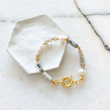 Load image into Gallery viewer, Juliette Labradorite & Rutilated Quartz & Pearl Bracelet