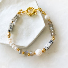 Load image into Gallery viewer, Juliette Labradorite & Rutilated Quartz & Pearl Bracelet