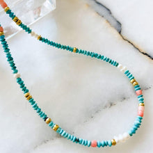 Load image into Gallery viewer, Laika Natural Pearl Turquoise & Coral Necklace | Limited Edition