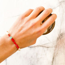 Load image into Gallery viewer, Levi Natural Pearl Coral & Turquoise Bracelet