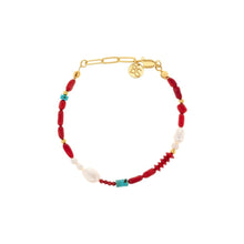 Load image into Gallery viewer, Levi Natural Pearl Coral & Turquoise Bracelet