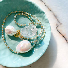 Load image into Gallery viewer, Lovefool Natural Stone & Baroque Pearl Necklace | Double Trouble Collection