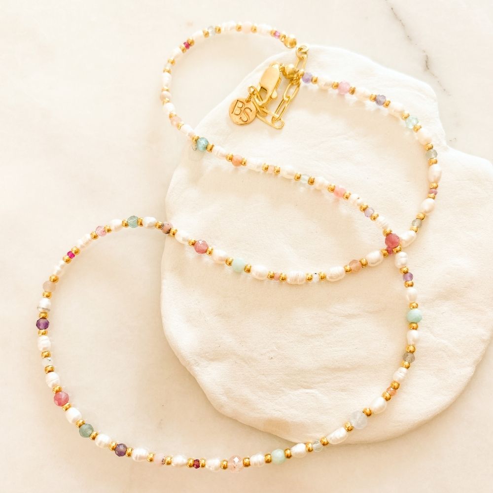 Lulu Natural Pearl & Natural Stone Necklace