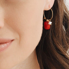 Load image into Gallery viewer, Marina Coral & Pearl Earrings