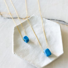 Load image into Gallery viewer, Nile Silver Chain Necklace | Blue Bead