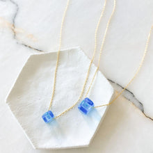 Load image into Gallery viewer, Nile Silver Chain Necklace | Transparent Blue Bead