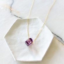 Load image into Gallery viewer, Nile Silver Chain Necklace | Purple Bead