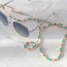 Load image into Gallery viewer, Mylene Coral & Crystal Eyeglass Chain