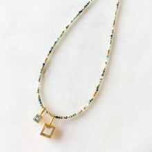 Load image into Gallery viewer, Square Blue Topaz Charm