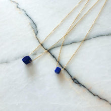 Load image into Gallery viewer, Nile Silver Chain Necklace | Cobalt Blue Bead