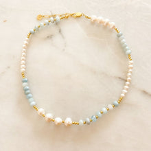 Load image into Gallery viewer, Odette Aquamarine & Pearl Necklace