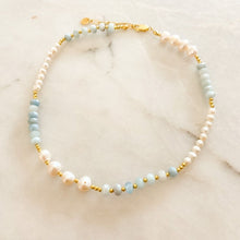 Load image into Gallery viewer, Odette Aquamarine & Pearl Necklace
