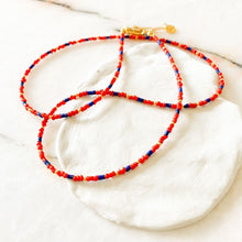 Load image into Gallery viewer, Sand Castle Coral & Lapis Lazuli Necklace