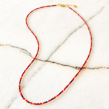 Load image into Gallery viewer, Sand Castle Coral & Lapis Lazuli Necklace
