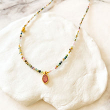 Load image into Gallery viewer, Sava Single Tourmaline Charm and Tourmaline Necklace