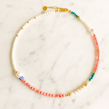 Load image into Gallery viewer, Sea Breeze Pearl, Coral & Turquoise Necklace
