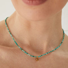 Load image into Gallery viewer, Senna Single Citrine Mini Charm Turquoise Necklace