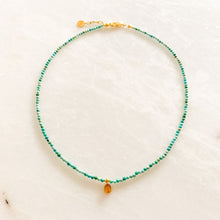 Load image into Gallery viewer, Senna Single Citrine Mini Charm Turquoise Necklace