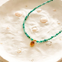 Load image into Gallery viewer, Senna Single Citrine Mini Charm Turquoise Necklace