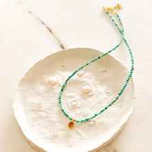 Load image into Gallery viewer, Senna Single Citrine Mini Charm Turquoise Necklace