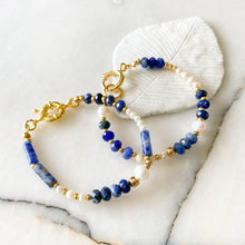 Load image into Gallery viewer, Seraphina Sodalite & Blue Aventurine & Pearl Bracelet