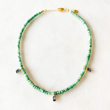 Load image into Gallery viewer, Serenitas Emerald and Mini Kyanite Charms Necklace