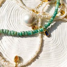 Load image into Gallery viewer, Serenitas Emerald and Mini Kyanite Charms Necklace