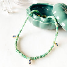 Load image into Gallery viewer, Serenitas Emerald and Mini Kyanite Charms Necklace
