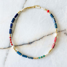 Load image into Gallery viewer, Sienna Lapis Lazuli & Coral & Agate Necklace