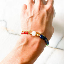 Load image into Gallery viewer, Sienna Lapis Lazuli & Coral & Agate Bracelet