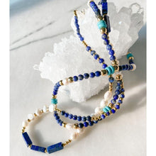 Load image into Gallery viewer, Sophie Natural Pearl Lapis Lazuli & Turquoise Necklace