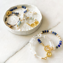 Load image into Gallery viewer, Seraphina Sodalite & Blue Aventurine & Pearl Bracelet