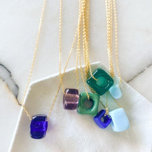 Load image into Gallery viewer, Nile Silver Chain Necklace | Transparent Green Bead