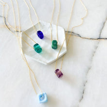 Load image into Gallery viewer, Nile Silver Chain Necklace | Purple Bead